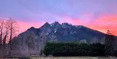 Mount Si sunset view from Quicksilver Meadows